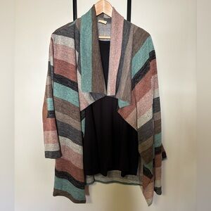 Lovely Melody Earthy Tones Striped Cardigan